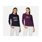 CHOZI - Multi Color Cotton Regular Fit Womens T-Shirt ( Pack of 2 ) - None