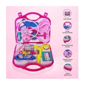 Fratelli Pretend Play Doctor with Foldable Suitcase, Compact Medical Accessories Pretend Play | Game Toy Kit for 3 + Year Kids, Boys and Girls (Suitcase Doctor Set Pink - Economy) - Pink