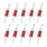 Happy Fins Red Clear Plastic One Way Non-Return Check Valve | Pack Of 10 - Plastic Toy - Red