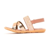 Bonito Rose Gold Flat Sandal for Girls - None