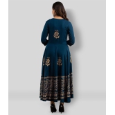 Lee Moda - Navy Rayon Women's Anarkali Kurti - XXL