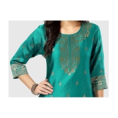 Meher Impex - Sea Green Art Silk Womens A-line Kurti ( Pack of 1 ) - None