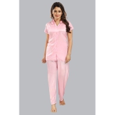 FOMTI - Light Pink Satin Women's Nightwear Nightsuit Sets ( Pack of 1 ) - None