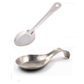 Single spoon rest with cooking spoon - Silver