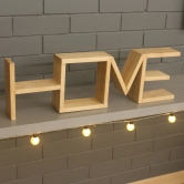 Barish Home DECORS - Home Table Shelf | Wooden Table Shelved in The Letters “Home” | Home Decor Piece | Handcrafted with Rubberwood | 28 x 8 x 3.5 (H x B x D)