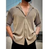 clafoutis Lycra Relaxed Fit Self Design 3/4th Sleeves Mens Polo T Shirt - Camel ( Pack of 1 ) - None