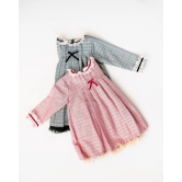 Little Miss Checks Dress-6-9 months / Grey / Girls