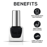 RENEE Hyper Gel Nail Paint- Onyx Black, Quick Drying, Glossy Finish, 10ml