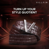 VILLAIN Brown Leather Belt 30