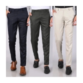 MANCREW Regular Flat Mens Formal Trouser - Multicolor ( Pack of 3 ) - None