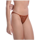 Madam - Lace Self Design Brown Womens Bikini ( Pack of 1 ) - XL