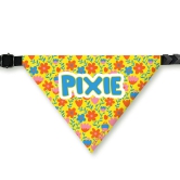 PawsIndia Customized Pet Bandana - Floral - Mustard-Small