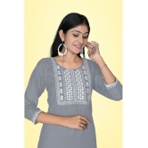 Kapadia - Grey Rayon Womens Straight Kurti ( Pack of 1 ) - None