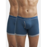 Jockey 1017 Men Super Combed Cotton Rib Solid Boxer Brief-Reflecting Pond & Mid Grey Mel (Pack of 2) - None