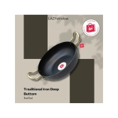 LAZYWINDOW Iron Kadhai Black Iron No Coating Cookware Sets ( Set of 1 )