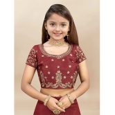 Apnisha Maroon Silk Girls Semi Stitched Lehenga Choli Set ( Pack of 1 ) - None