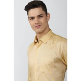 Men Yellow Regular Fit Formal Full Sleeves Formal Shirt