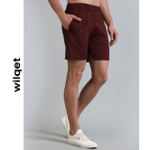 Mens Running Shorts in Embossed-Mehroon / XL