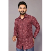 Anand Cotton Blend Regular Fit Printed Full Sleeves Mens Casual Shirt - Maroon ( Pack of 1 ) - None