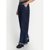 AngelFab - Navy Blue Denim Wide Leg Women''s Jeans ( Pack of 1 ) - None