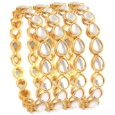 Jewar Mandi - Gold Bangle Set ( Pack of 1 ) - None