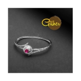 Gilher Fancy American Diamond Pink Ruby Stone Bracelet With Side Open Lock For Women And Girls - None