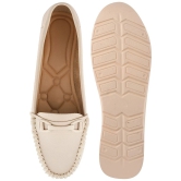 Shoetopia Cream Womens Loafers - None