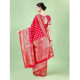 LEELAVATI Banarasi Silk Embellished Saree With Blouse Piece - Red ( Pack of 1 ) - Red