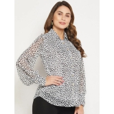 Relaxed Button Cuff Printed Georgette Casual Shirt