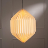 Oblong Origami Pendant Lamp - Paper Origami Pendant Light, Handpleating, Origami Lampshade, Scandinavian Design Hanging Light