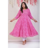 Swasti Cotton Blend Printed Anarkali Womens Kurti - Pink ( Pack of 1 ) - None