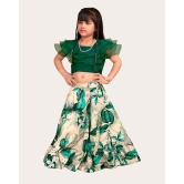 Girls Reyon cotton Stylish Digital Printed Stiched Lehenga choli (Ethnic Wear) For Kids Girls-Green / 6 Years-7 Years