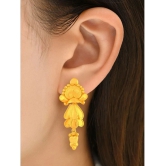 LUV FASHION Golden Jhumki Earrings ( Pack of 1 ) - Golden