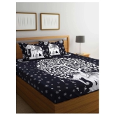 Uniqchoice Cotton Double Bedsheet with 2 Pillow Covers ( 240 cm x 215 cm ) - Black