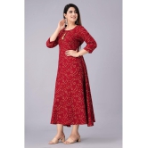 Smien - Maroon Rayon Womens Flared Kurti ( Pack of 1 ) - None