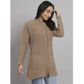 eWools.in Woollen Round Neck Women's Buttoned Cardigans - Brown ( ) - None