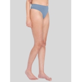 ILRASO - Blue Poly Cotton Solid Women's Thongs ( Pack of 1 ) - None