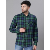 Oxolloxo Relaxed Tartan Checked Spread Collar Cotton Casual Shirt