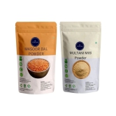 Vedicine Masoor Dal Powder (RED LENTILS) and Multani Mitti Powder For Face and Skin (200 g)