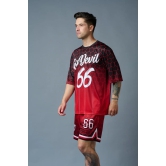 Go Devil 66 (in White) Printed Polyester Red Gradient Co-ord Set for Men 5XL