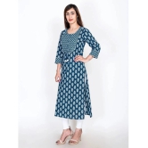 Swasti - Blue Cotton Womens Straight Kurti ( Pack of 1 ) - None