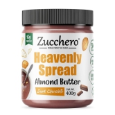 Zucchero Dark Chocolate Almond Butter, Crunchy, 400g - The Heavenly Spread| Nuttiest Chocolate Spread | Lesser Sugar| 50% Almonds