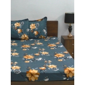 Bombay Dyeing Mimosa 164 GSM Microfiber Grey Floral Double Bedsheet with 2 Pillow Covers