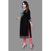 haya fashion - Black Rayon Women's Straight Kurti ( Pack of 1 ) - None