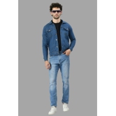 DKGF Fashion Cotton Blend Mens Denim Jacket - Light Blue ( Pack of 1 ) - None