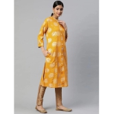 SVARCHI - Yellow Cotton Womens Front Slit Kurti ( Pack of 1 ) - None