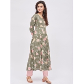 Tissu - Green Rayon Womens Flared Kurti ( Pack of 1 ) - None