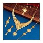 Sukkhi Brass Golden Traditional Necklace set Combo Collar - Golden