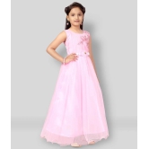 Aarika - Pink Net Girls Gown ( Pack of 1 ) - None