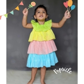 Cotton Malmal Ruffle Tiered Dress | Popsicle | 0-12 Years-10-12Y